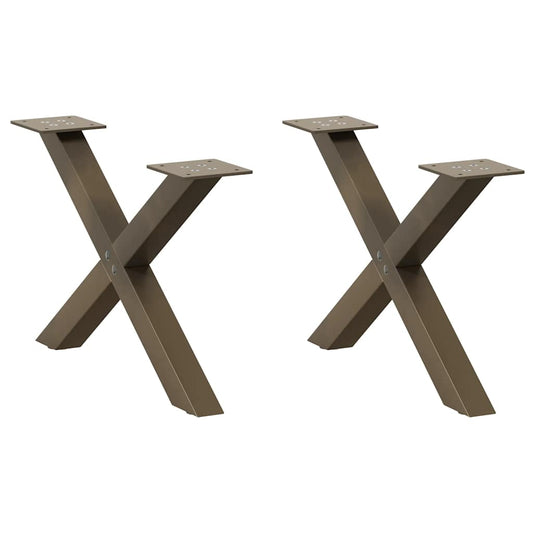 Salontafelpoten 2 st X-vormig 60x(30-31) cm staal naturel is nu te koop bij PeponiXL, paradijselijk wonen!