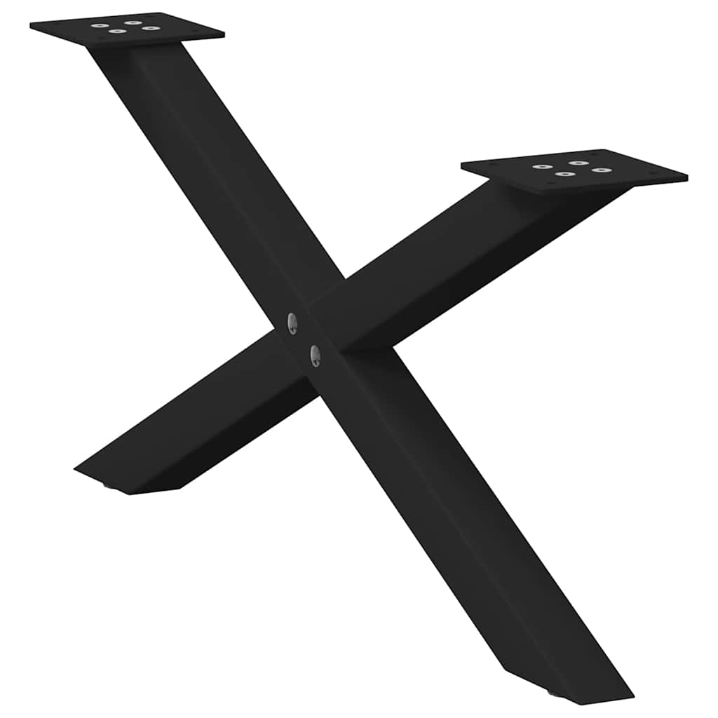 Salontafelpoten 2 st X-vormig 70x(30-31) cm staal zwart is nu te koop bij PeponiXL, paradijselijk wonen!