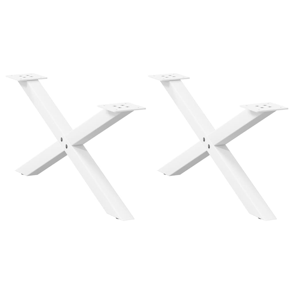 Salontafelpoten 2 st X-vormig 70x(30-31) cm staal wit is nu te koop bij PeponiXL, paradijselijk wonen!