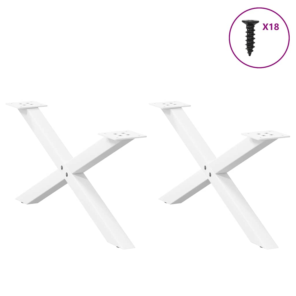 Salontafelpoten 2 st X-vormig 70x(30-31) cm staal wit is nu te koop bij PeponiXL, paradijselijk wonen!