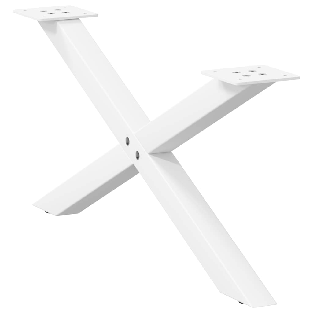 Salontafelpoten 2 st X-vormig 70x(30-31) cm staal wit is nu te koop bij PeponiXL, paradijselijk wonen!