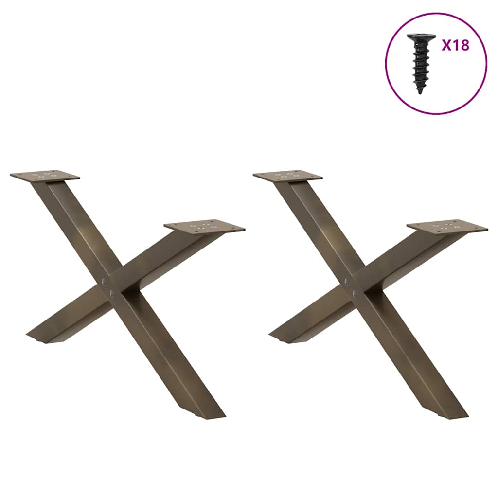 Salontafelpoten 2 st X-vormig 70x(30-31) cm staal naturel is nu te koop bij PeponiXL, paradijselijk wonen!