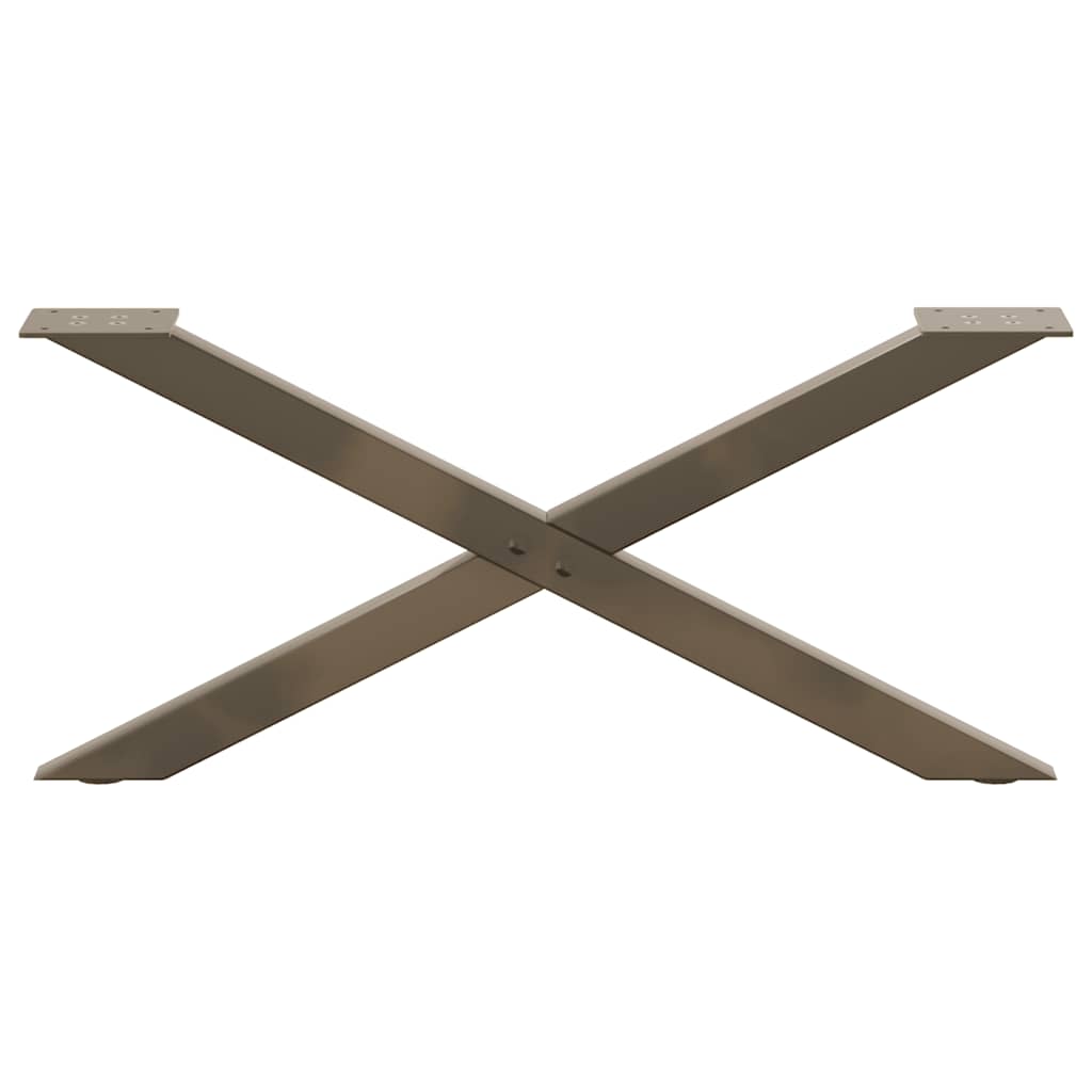 Salontafelpoten 2 st X-vormig 70x(30-31) cm staal naturel is nu te koop bij PeponiXL, paradijselijk wonen!