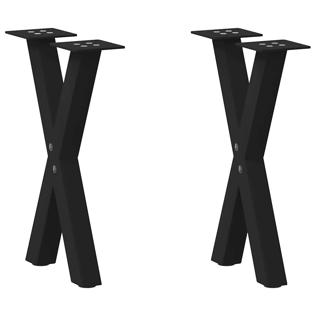 Salontafelpoten 2 st X-vormig 28x(42-43) cm staal zwart is nu te koop bij PeponiXL, paradijselijk wonen!