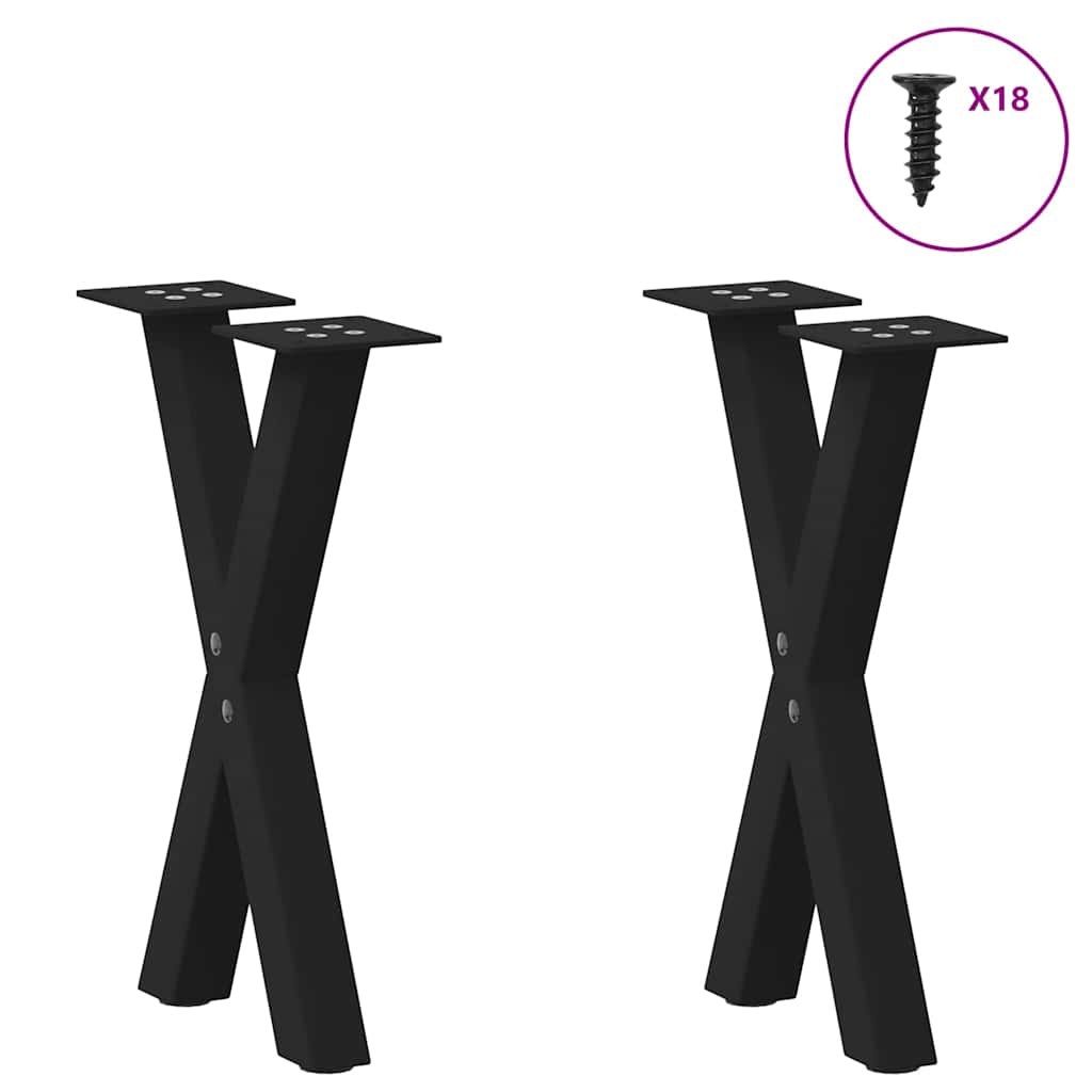 Salontafelpoten 2 st X-vormig 28x(42-43) cm staal zwart is nu te koop bij PeponiXL, paradijselijk wonen!