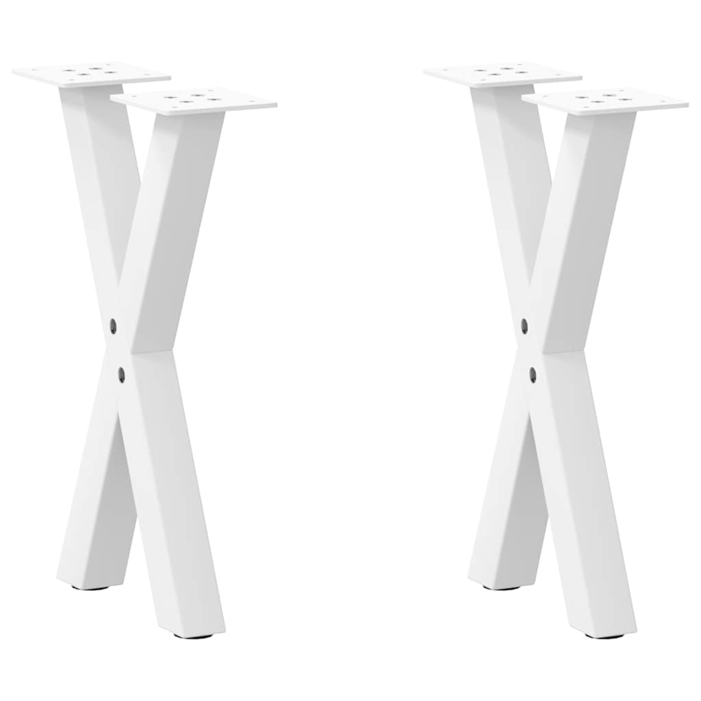 Salontafelpoten 2 st X-vormig 28x(42-43) cm staal wit is nu te koop bij PeponiXL, paradijselijk wonen!