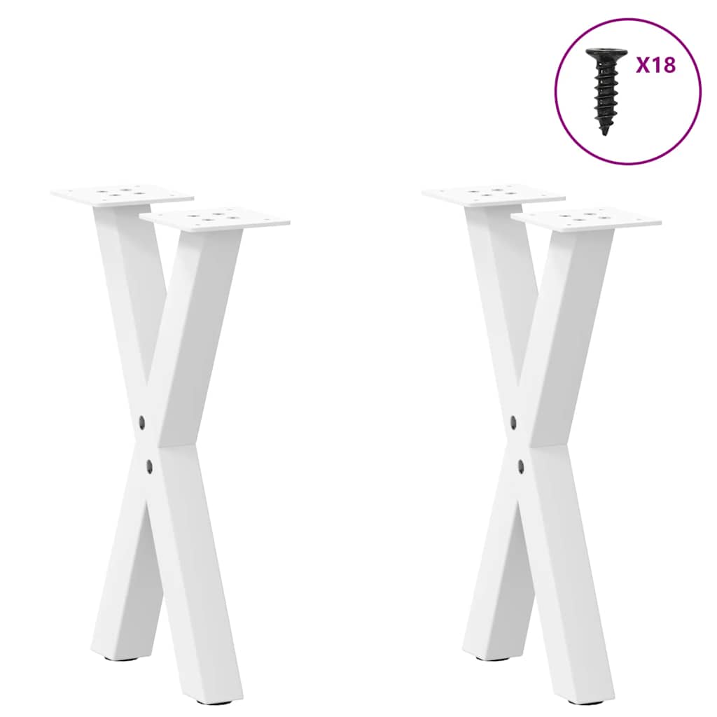 Salontafelpoten 2 st X-vormig 28x(42-43) cm staal wit is nu te koop bij PeponiXL, paradijselijk wonen!
