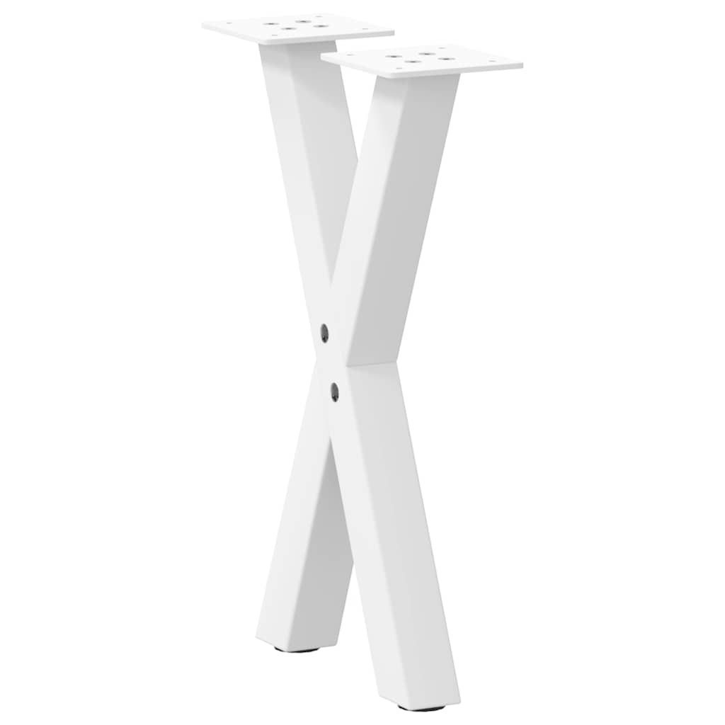 Salontafelpoten 2 st X-vormig 28x(42-43) cm staal wit is nu te koop bij PeponiXL, paradijselijk wonen!