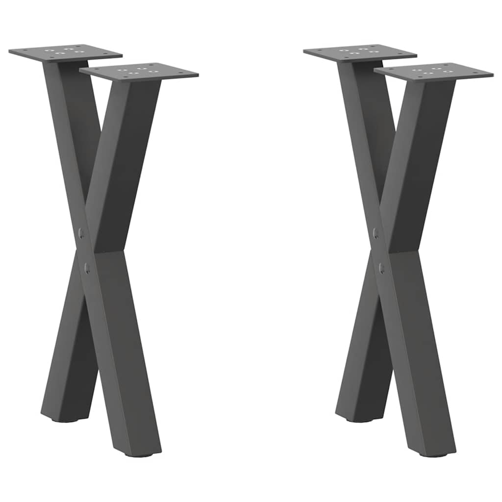 Salontafelpoten 2 st X-vormig 28x(42-43) cm staal antraciet is nu te koop bij PeponiXL, paradijselijk wonen!