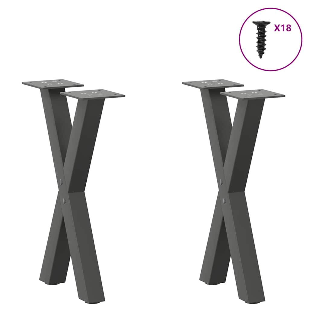 Salontafelpoten 2 st X-vormig 28x(42-43) cm staal antraciet is nu te koop bij PeponiXL, paradijselijk wonen!