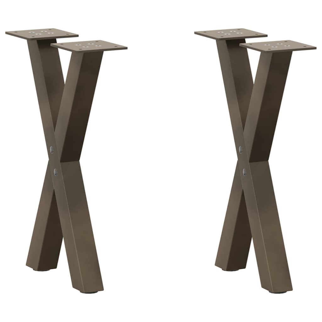 Salontafelpoten 2 st X-vormig 28x(42-43) cm staal naturel is nu te koop bij PeponiXL, paradijselijk wonen!