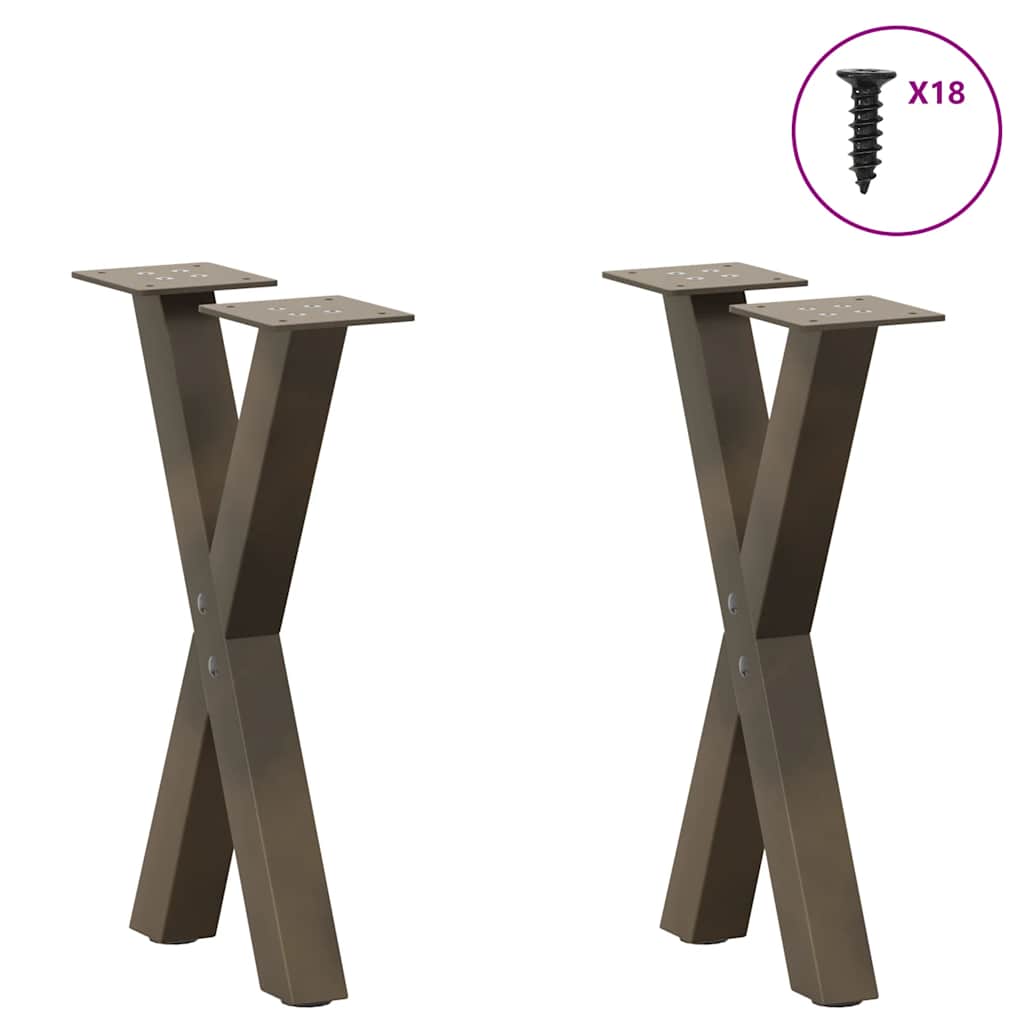 Salontafelpoten 2 st X-vormig 28x(42-43) cm staal naturel is nu te koop bij PeponiXL, paradijselijk wonen!