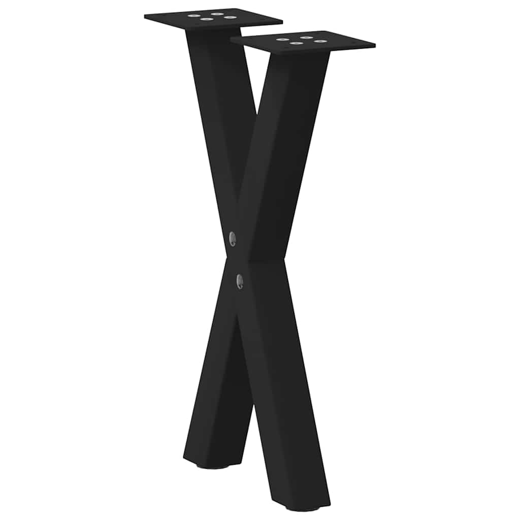 Salontafelpoten 2 st X-vormig 38x(42-43) cm staal zwart is nu te koop bij PeponiXL, paradijselijk wonen!
