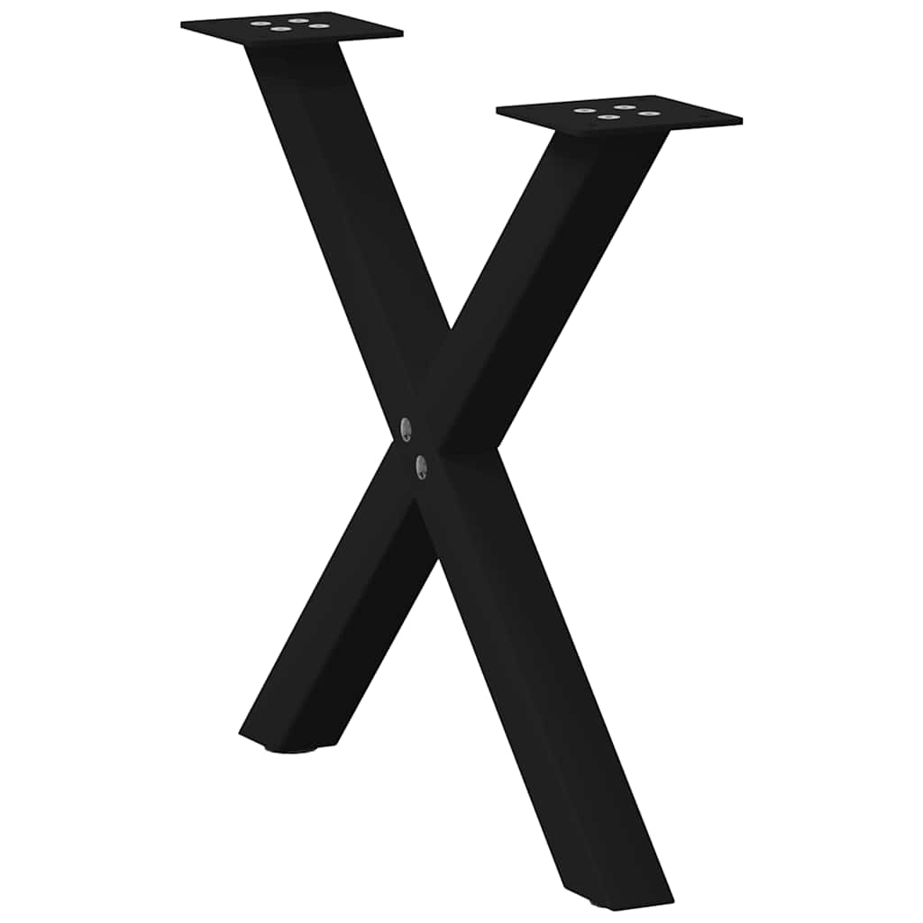 Salontafelpoten 2 st X-vormig 50x(42-43) cm staal zwart is nu te koop bij PeponiXL, paradijselijk wonen!