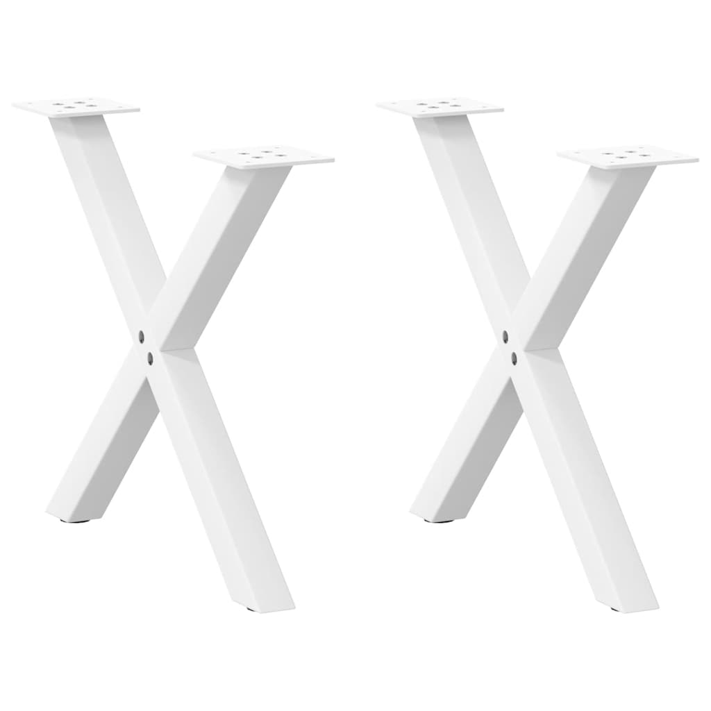 Salontafelpoten 2 st X-vormig 50x(42-43) cm staal wit is nu te koop bij PeponiXL, paradijselijk wonen!