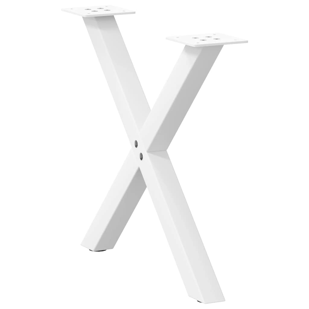 Salontafelpoten 2 st X-vormig 50x(42-43) cm staal wit is nu te koop bij PeponiXL, paradijselijk wonen!
