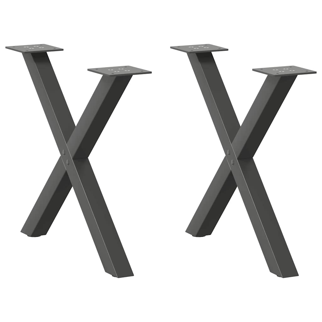 Salontafelpoten 2 st X-vormig 50x(42-43) cm staal antraciet is nu te koop bij PeponiXL, paradijselijk wonen!