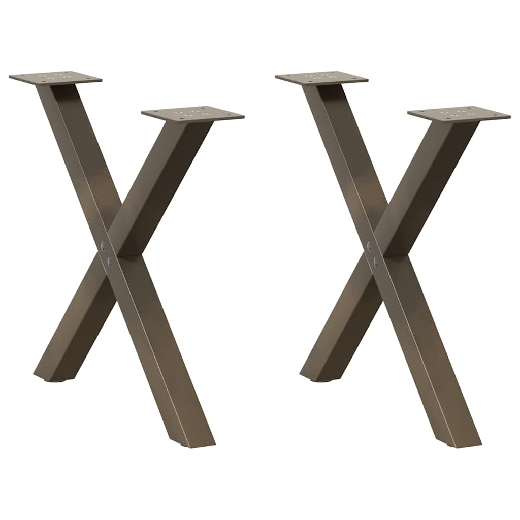 Salontafelpoten 2 st X-vormig 50x(42-43) cm staal naturel is nu te koop bij PeponiXL, paradijselijk wonen!