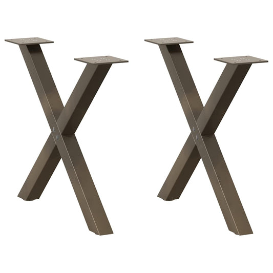 Salontafelpoten 2 st X-vormig 50x(42-43) cm staal naturel is nu te koop bij PeponiXL, paradijselijk wonen!