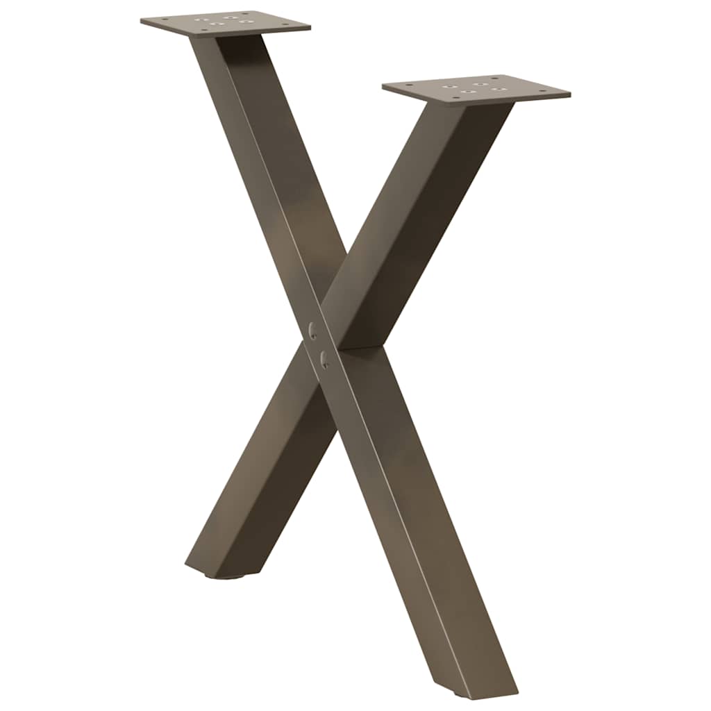 Salontafelpoten 2 st X-vormig 50x(42-43) cm staal naturel is nu te koop bij PeponiXL, paradijselijk wonen!