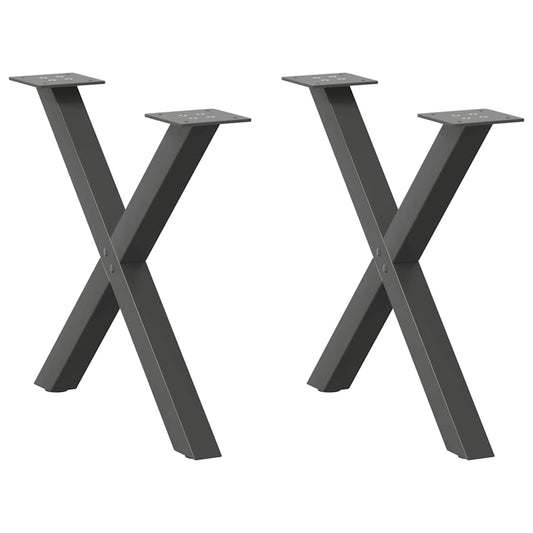 Salontafelpoten 2 st X-vormig 60x(42-43) cm staal antraciet is nu te koop bij PeponiXL, paradijselijk wonen!