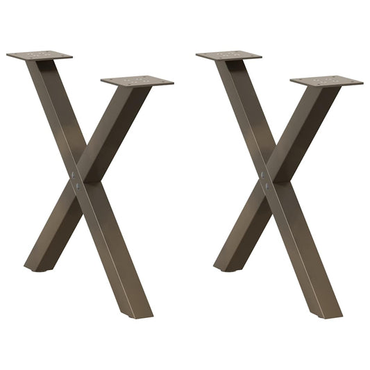 Salontafelpoten 2 st X-vormig 60x(42-43) cm staal naturel is nu te koop bij PeponiXL, paradijselijk wonen!
