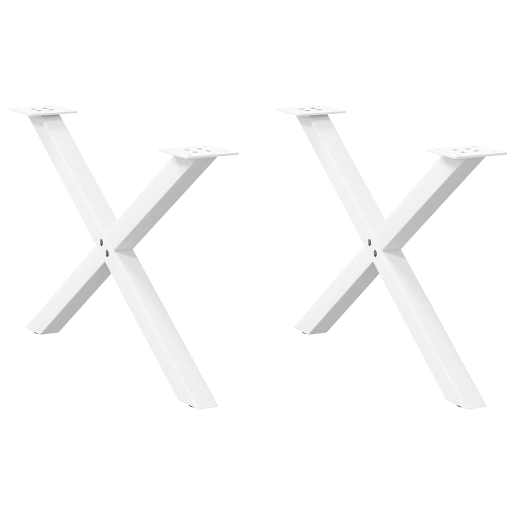 Salontafelpoten 2 st X-vormig 70x(42-43) cm staal wit is nu te koop bij PeponiXL, paradijselijk wonen!