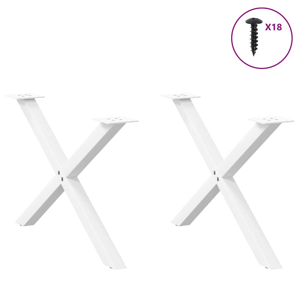 Salontafelpoten 2 st X-vormig 70x(42-43) cm staal wit is nu te koop bij PeponiXL, paradijselijk wonen!