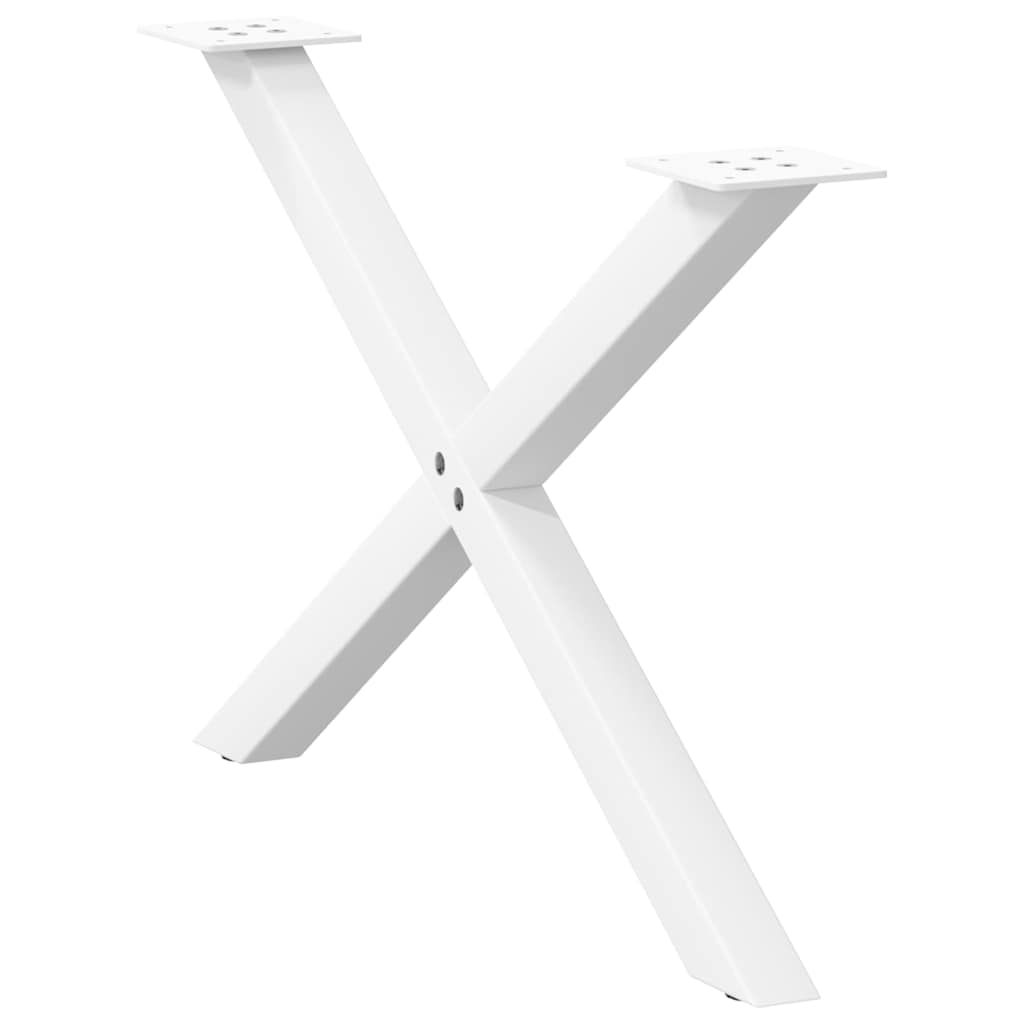 Salontafelpoten 2 st X-vormig 70x(42-43) cm staal wit is nu te koop bij PeponiXL, paradijselijk wonen!