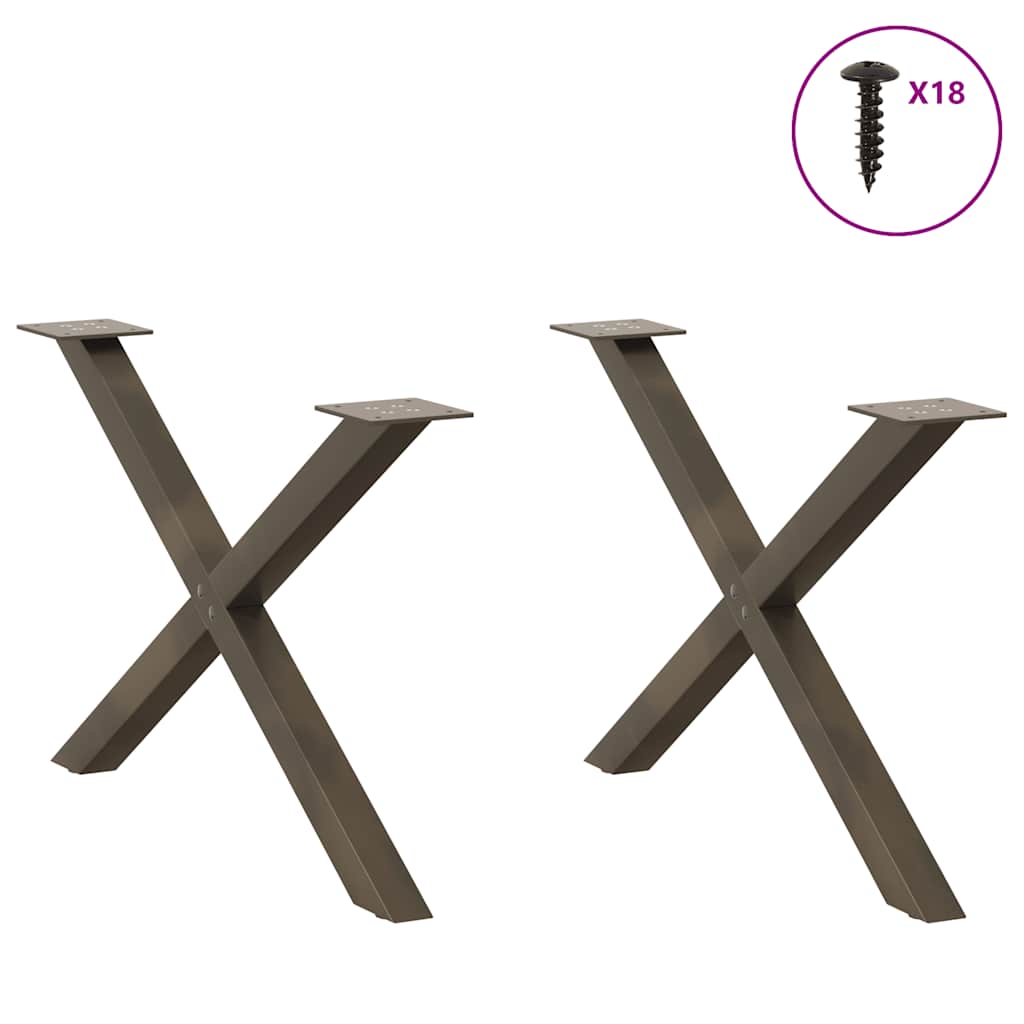 Salontafelpoten 2 st X-vormig 70x(42-43) cm staal naturel is nu te koop bij PeponiXL, paradijselijk wonen!