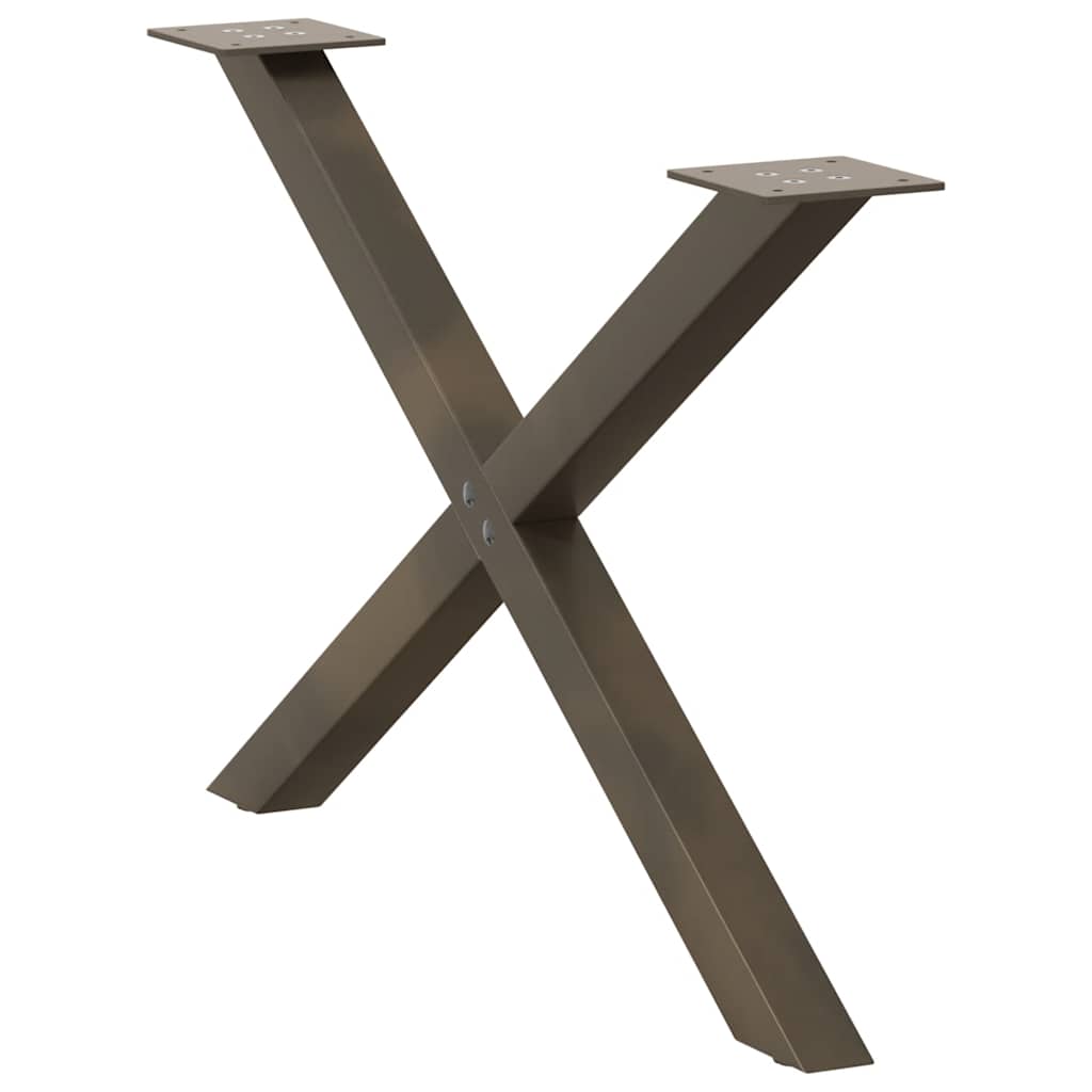 Salontafelpoten 2 st X-vormig 70x(42-43) cm staal naturel is nu te koop bij PeponiXL, paradijselijk wonen!
