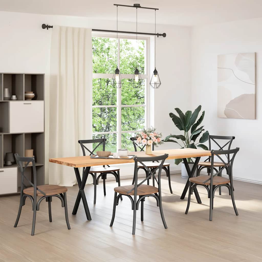Eettafelpoten 2 st X-vormig 50x(72-73) cm staal zwart is nu te koop bij PeponiXL, paradijselijk wonen!