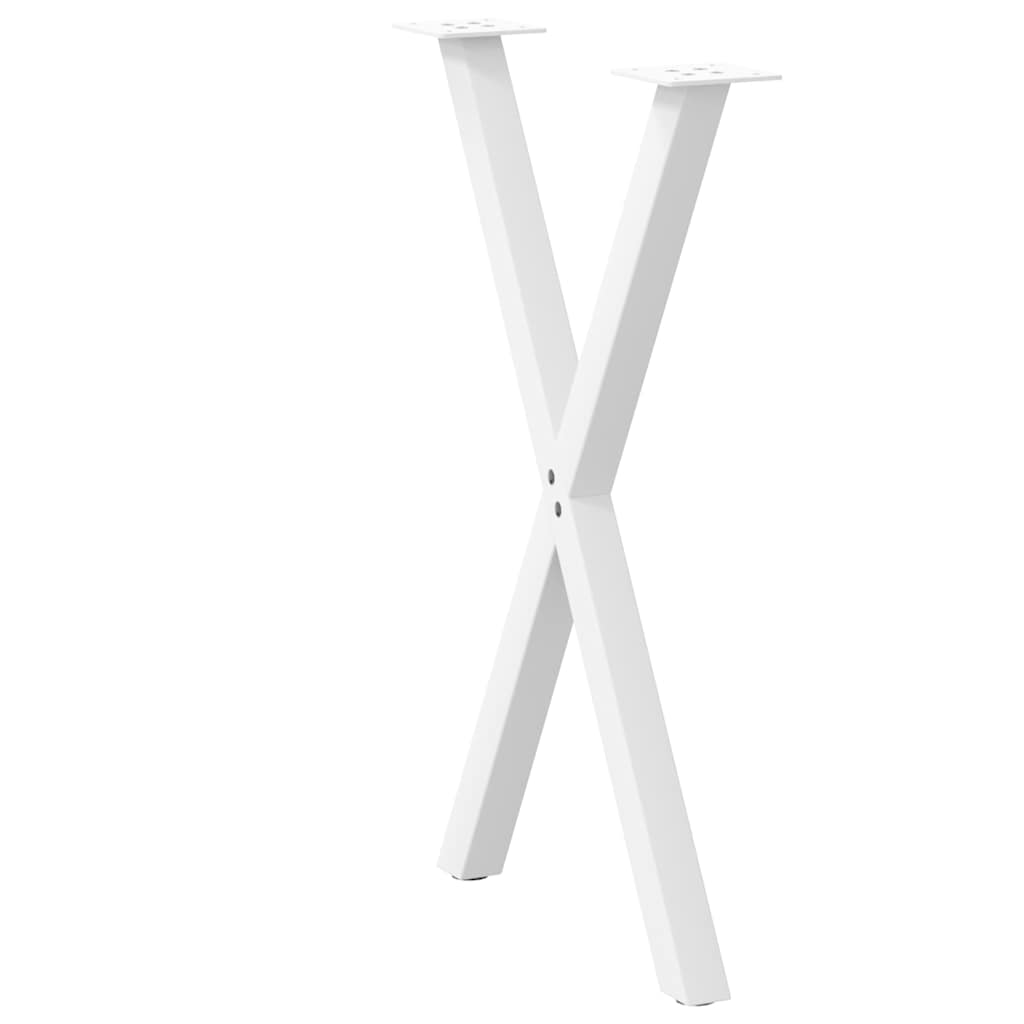 Eettafelpoten 2 st X-vormig 50x(72-73) cm staal wit is nu te koop bij PeponiXL, paradijselijk wonen!