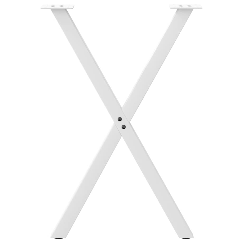 Eettafelpoten 2 st X-vormig 50x(72-73) cm staal wit is nu te koop bij PeponiXL, paradijselijk wonen!