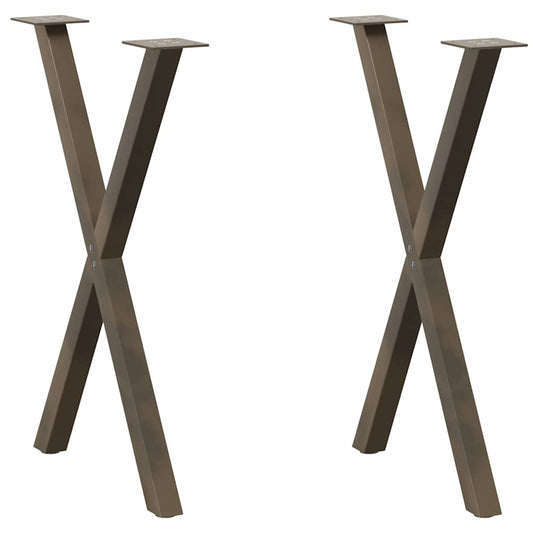Eettafelpoten 2 st X-vormig 50x(72-73) cm staal naturel is nu te koop bij PeponiXL, paradijselijk wonen!