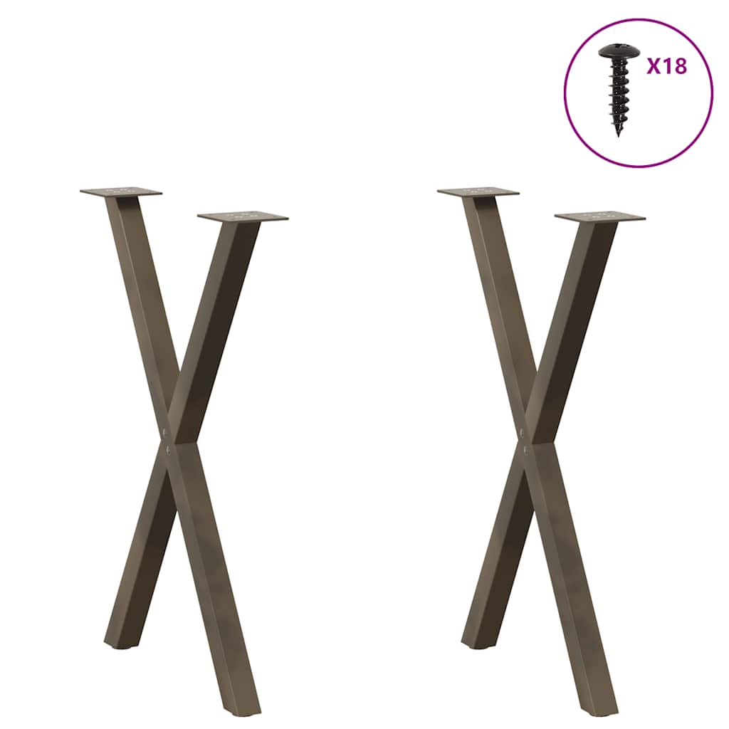 Eettafelpoten 2 st X-vormig 50x(72-73) cm staal naturel is nu te koop bij PeponiXL, paradijselijk wonen!