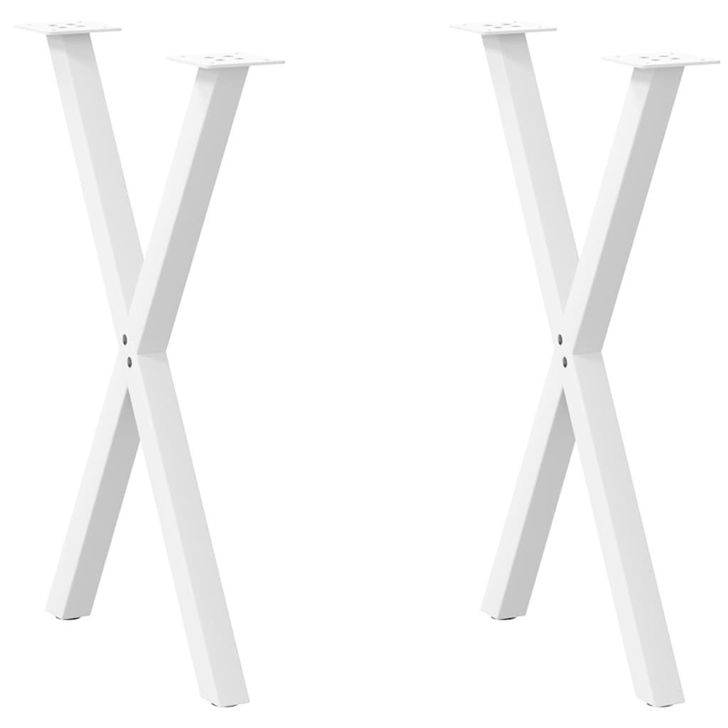 Eettafelpoten 2 st X-vormig 57x(72-73) cm staal wit is nu te koop bij PeponiXL, paradijselijk wonen!