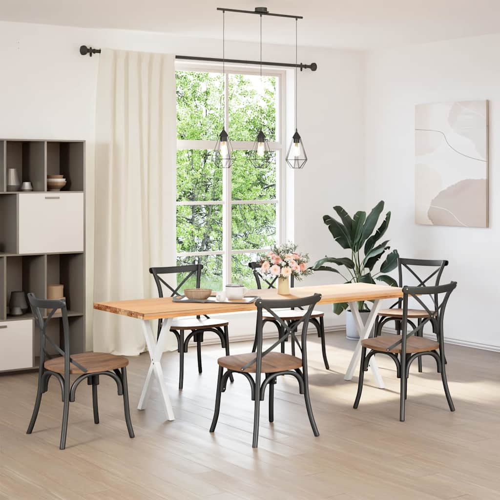 Eettafelpoten 2 st X-vormig 57x(72-73) cm staal wit is nu te koop bij PeponiXL, paradijselijk wonen!