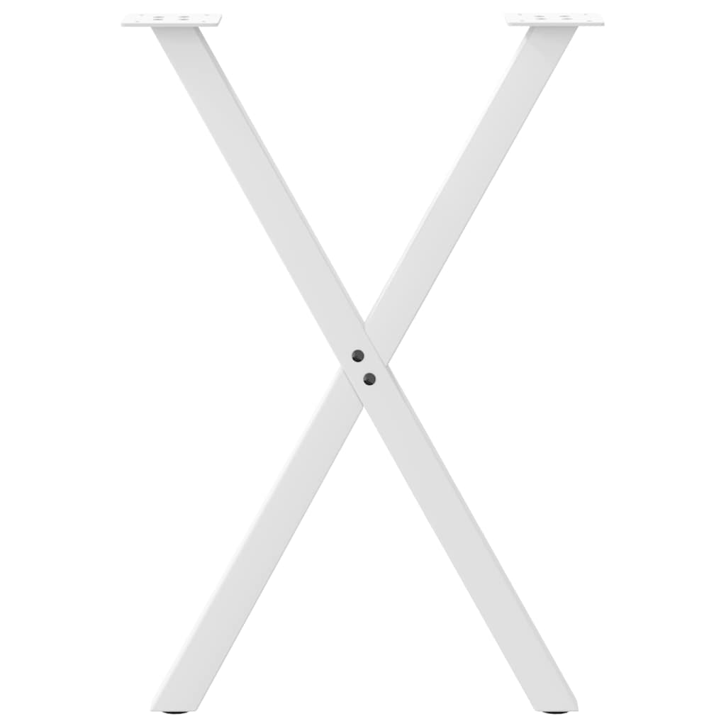 Eettafelpoten 2 st X-vormig 57x(72-73) cm staal wit is nu te koop bij PeponiXL, paradijselijk wonen!