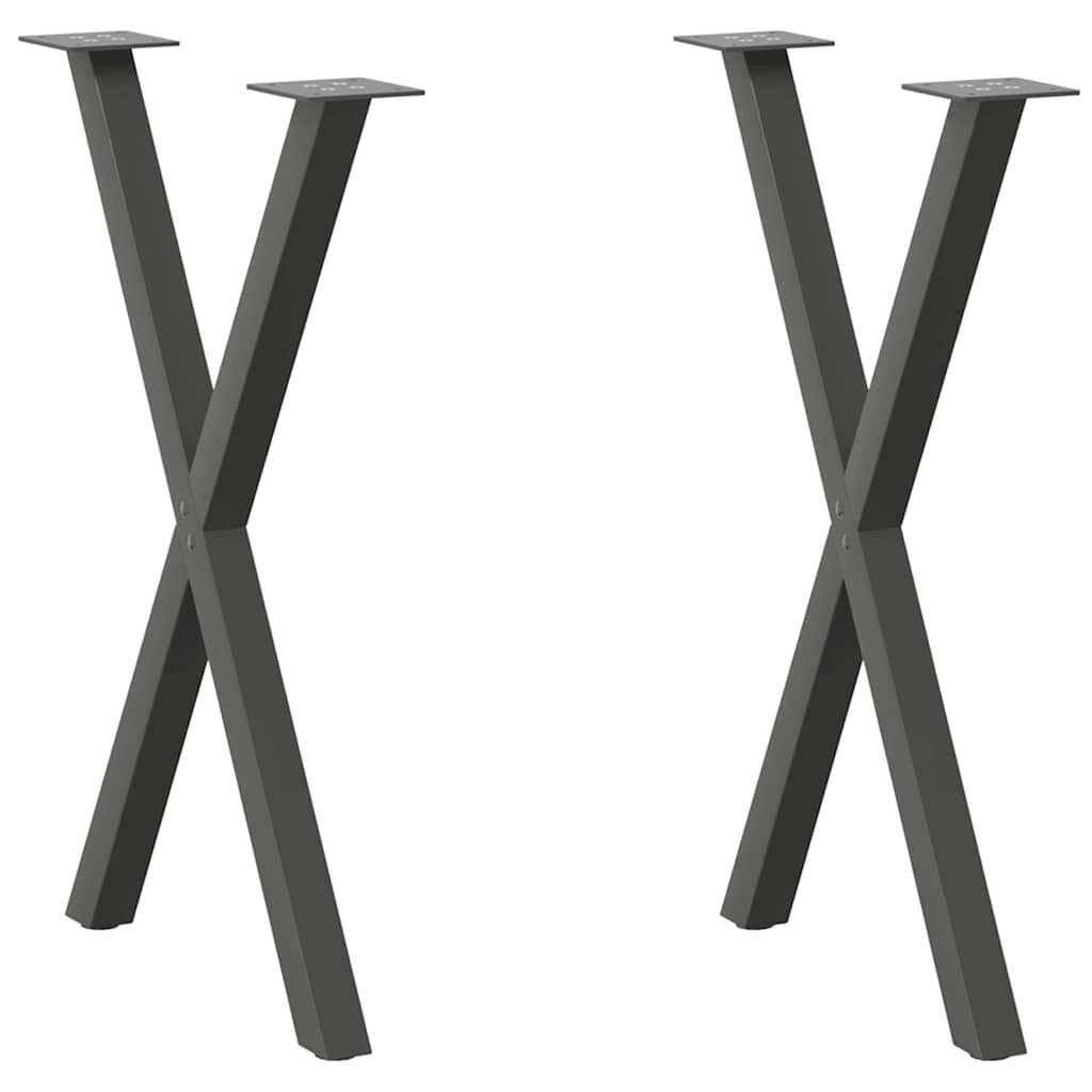 Eettafelpoten 2 st X-vormig 57x(72-73) cm staal antraciet is nu te koop bij PeponiXL, paradijselijk wonen!