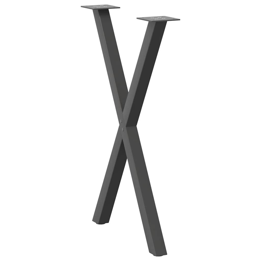 Eettafelpoten 2 st X-vormig 57x(72-73) cm staal antraciet is nu te koop bij PeponiXL, paradijselijk wonen!