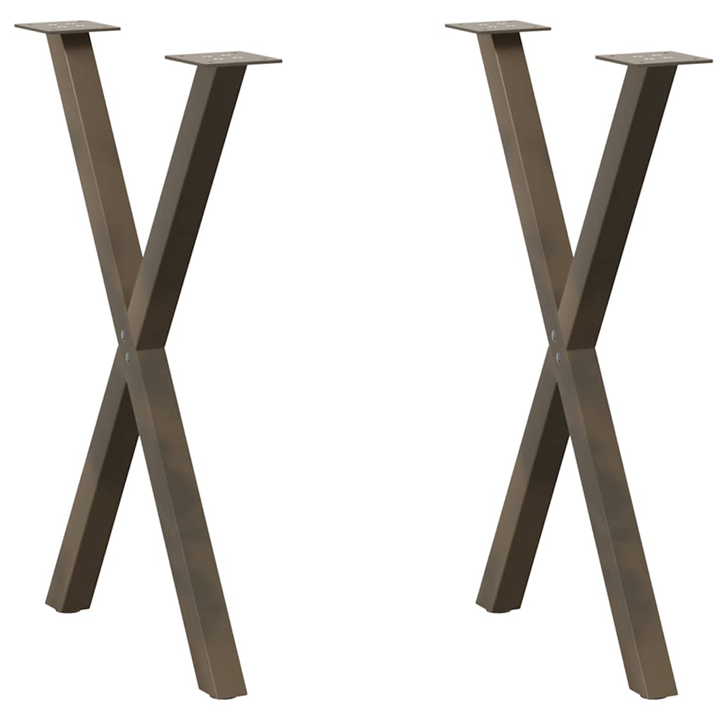 Eettafelpoten 2 st X-vormig 57x(72-73) cm staal naturel is nu te koop bij PeponiXL, paradijselijk wonen!