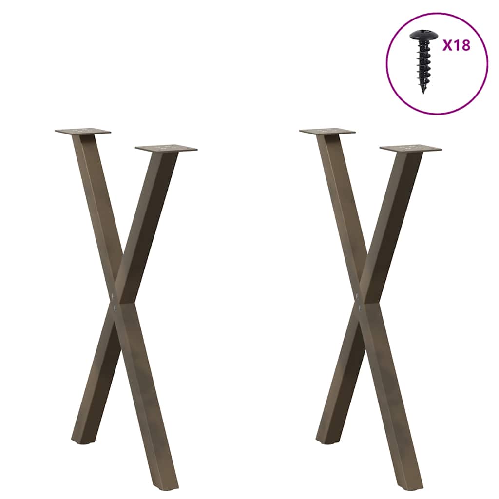 Eettafelpoten 2 st X-vormig 57x(72-73) cm staal naturel is nu te koop bij PeponiXL, paradijselijk wonen!