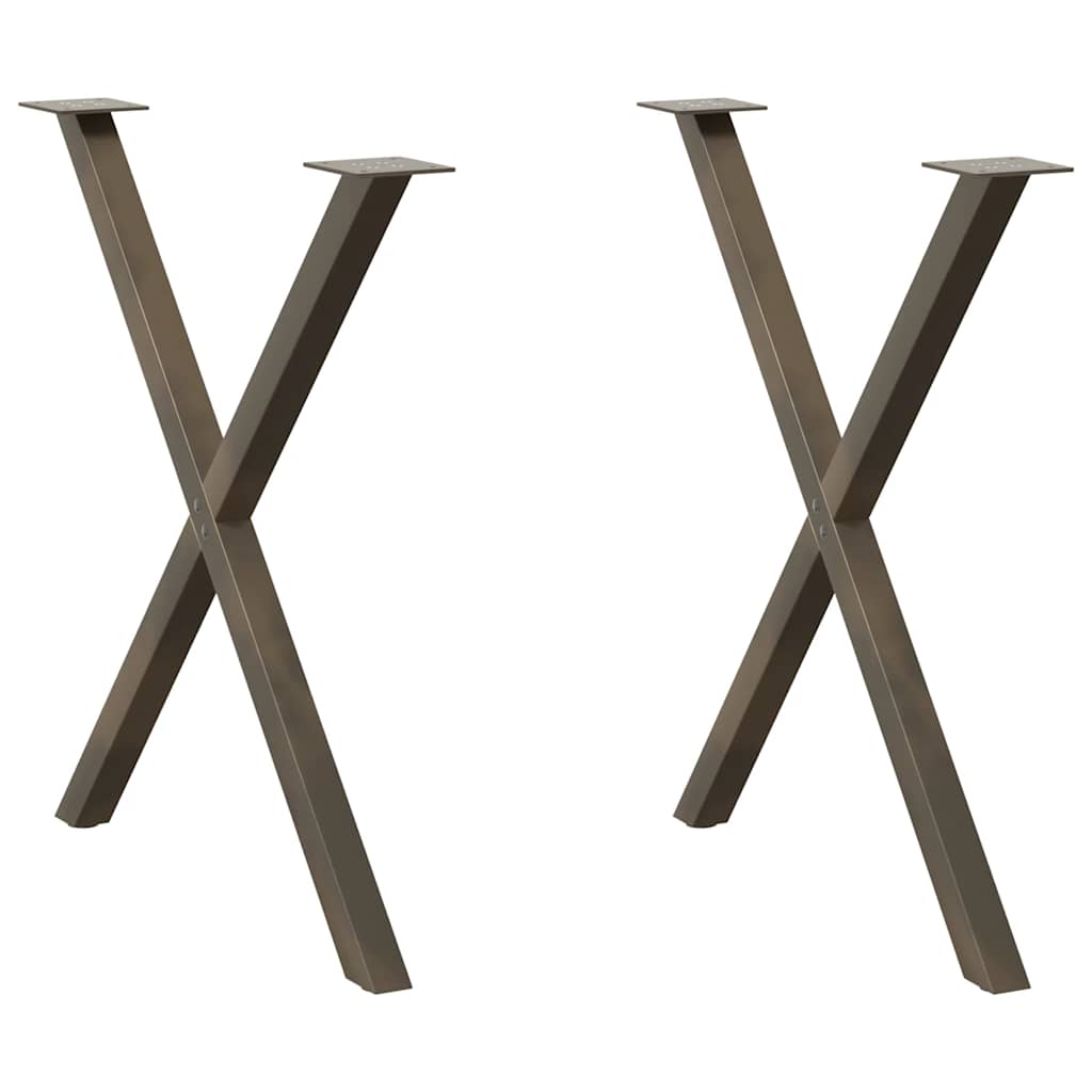Eettafelpoten 2 st X-vormig 70x(72-73) cm staal naturel is nu te koop bij PeponiXL, paradijselijk wonen!