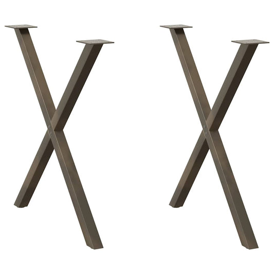 Eettafelpoten 2 st X-vormig 70x(72-73) cm staal naturel is nu te koop bij PeponiXL, paradijselijk wonen!