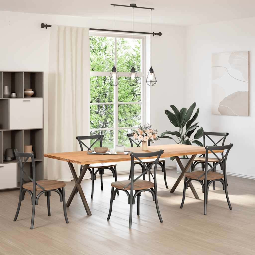 Eettafelpoten 2 st X-vormig 70x(72-73) cm staal naturel is nu te koop bij PeponiXL, paradijselijk wonen!