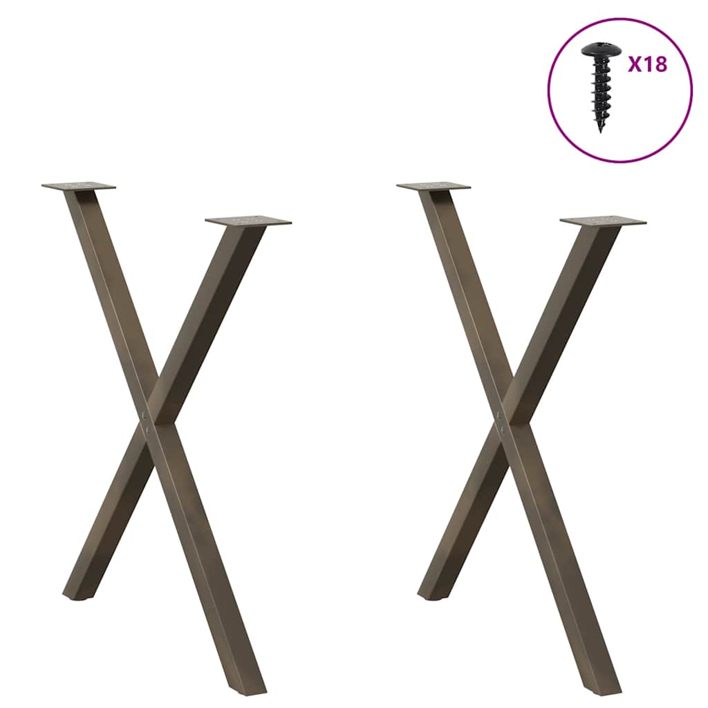 Eettafelpoten 2 st X-vormig 70x(72-73) cm staal naturel is nu te koop bij PeponiXL, paradijselijk wonen!