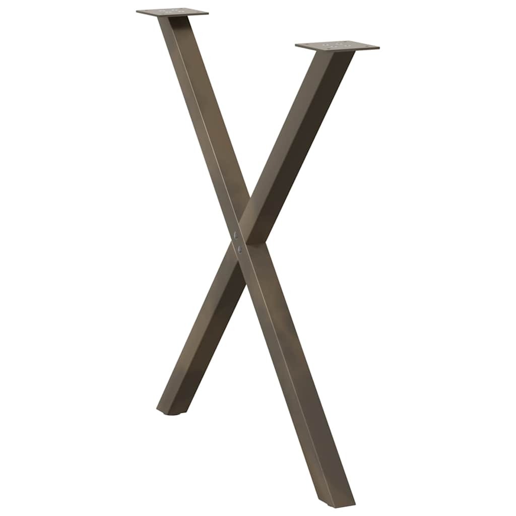 Eettafelpoten 2 st X-vormig 70x(72-73) cm staal naturel is nu te koop bij PeponiXL, paradijselijk wonen!