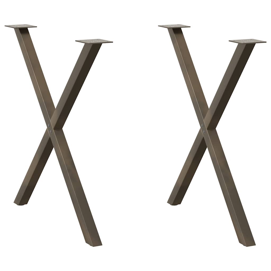 Eettafelpoten 2 st X-vormig 80x(72-73) cm staal naturel is nu te koop bij PeponiXL, paradijselijk wonen!