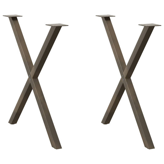 Eettafelpoten 2 st X-vormig 80x(72-73) cm staal naturel is nu te koop bij PeponiXL, paradijselijk wonen!